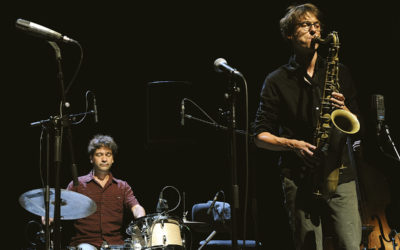 Geoffroy Gesser au saxophone et Francesco Pastacaldi à la batterie, La Peuge en Mai au festival Météo 2020
